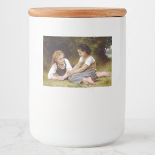 Noisettes: Unga flickor som samlar in hasselnötter Mat Etiketter