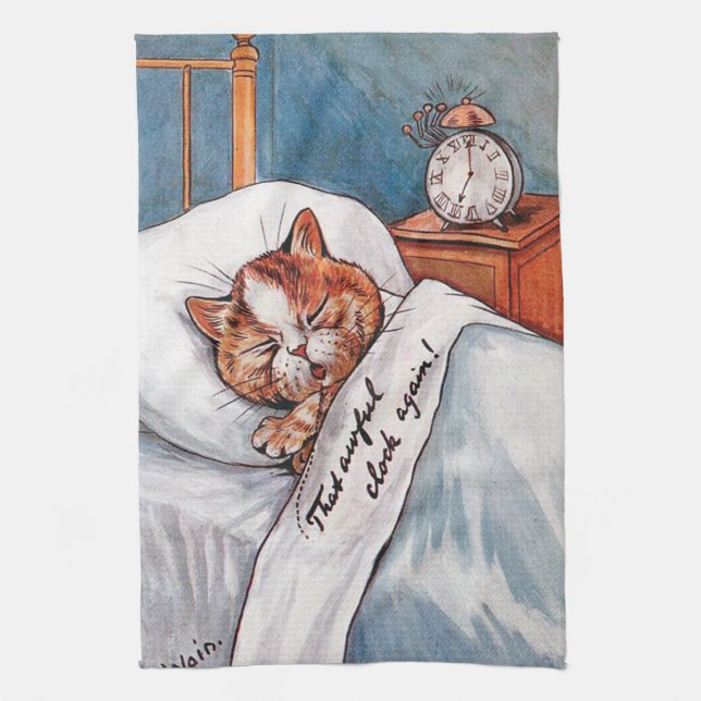 Noisy Alarm Clock, Louis Wain Kökshandduk (Vertikal)