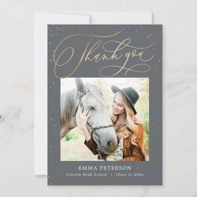 Nöjaktig EDITABLE FÄRG Studenten Tack (Framsida)