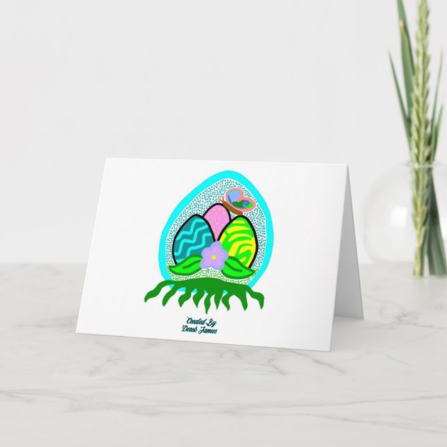 Nöjaktigt Påskägg Standard Greeting Card Kort (Framsida)
