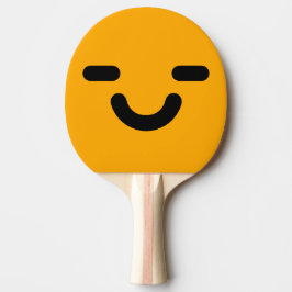 Nöjd apelsinfärgad ansikte pingisracket