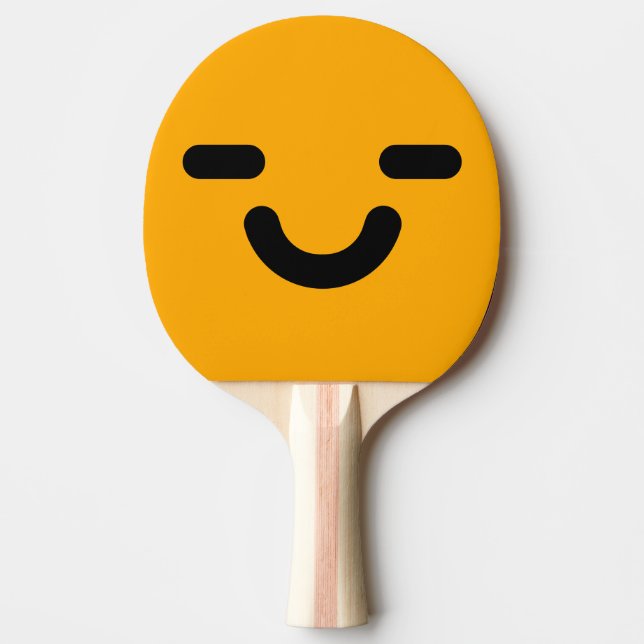 Nöjd apelsinfärgad ansikte pingisracket (Framsidan)