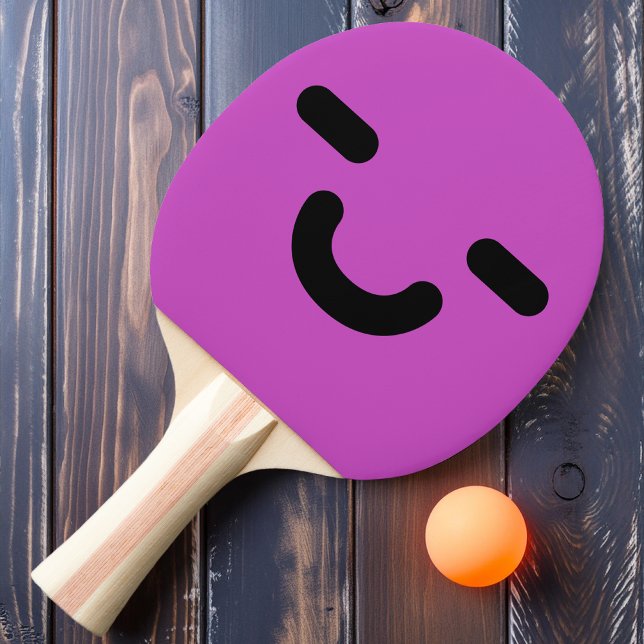 Nöjd Glad Smiley Ansikte Lila Pingis Paddle (Skapare uppladdad)