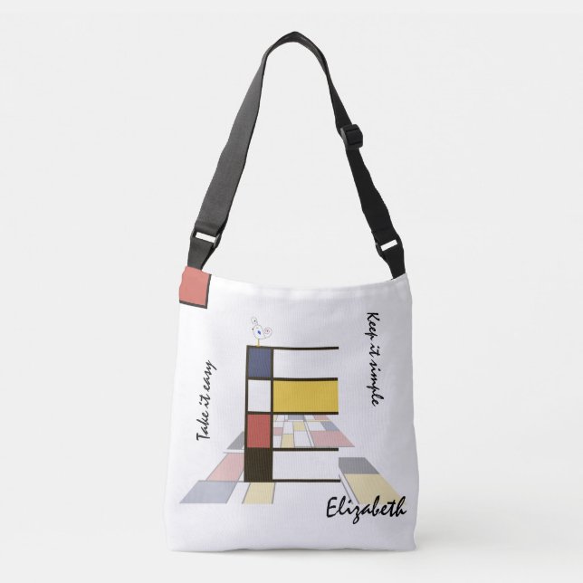 Nöjd neoplasticism Art Monogram. BREV E Axelväska (Framsida)