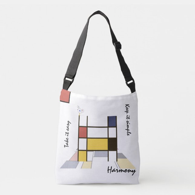 Nöjd neoplasticism Art Monogram. BREV H Axelväska (Framsida)