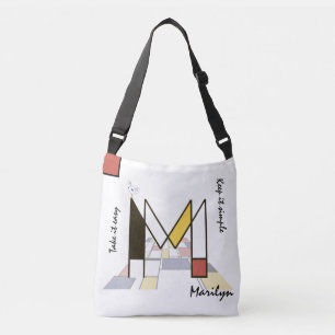 Nöjd neoplasticism Art Monogram. BREV M Axelväska