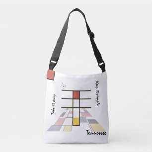 Nöjd neoplasticism Art Monogram. BREV T Axelväska
