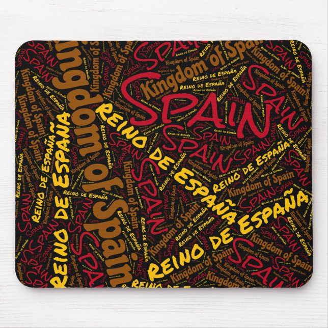 Nöjd Spanien Flagga Patriotic Färg Musmatta (Framsidan)