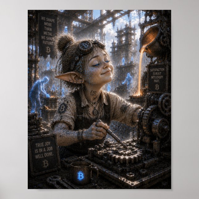 Nöjd / Tillverkningstekniker med precision Poster (Framsidan)
