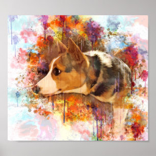 Nöjd walesisk Corgi Poster