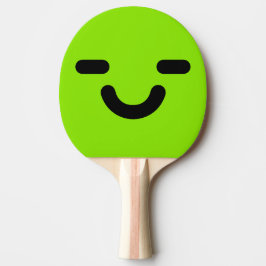 Nöjda Ansikte Grön Pingisracket