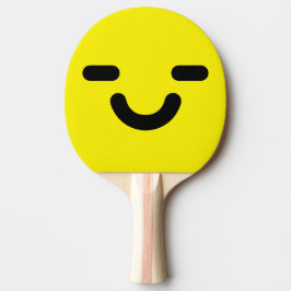 Nöjda Ansikte Gul Pingisracket