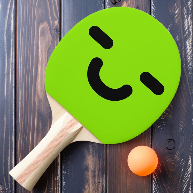 Nöjda Smileygubben Grön Pingisracket (Skapare uppladdad)