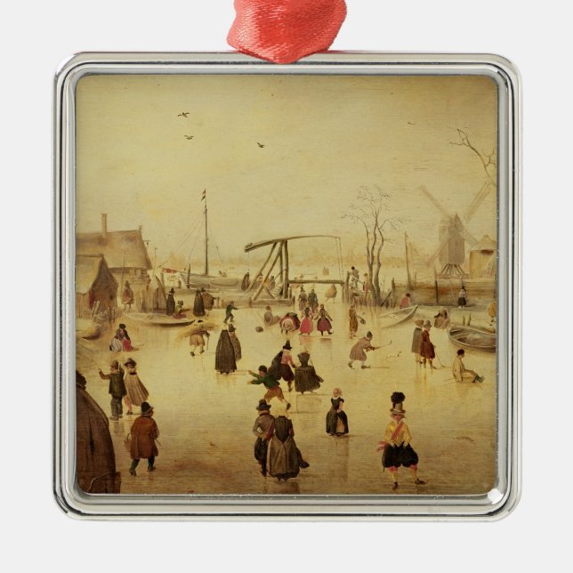 Nöjena av vintern julgransprydnad metall (Framsidan)