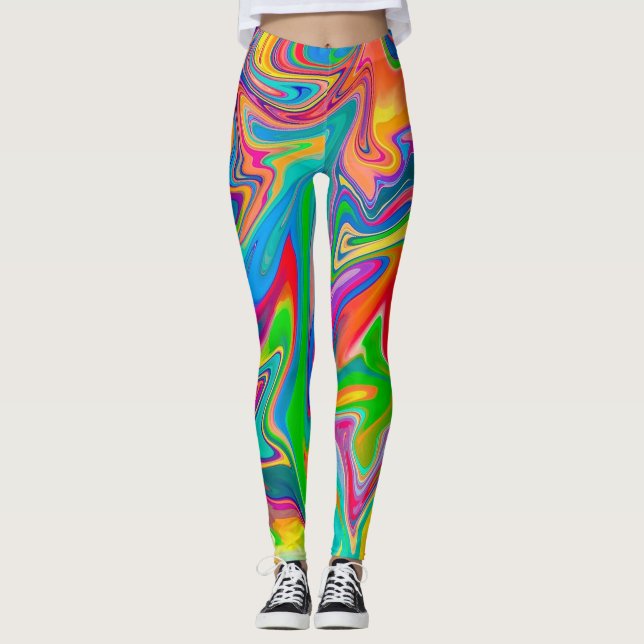Nöjesfält Färg Virvel Leggings (Framsida)
