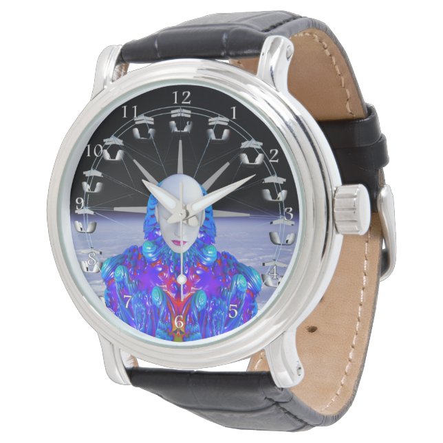 Nöjesfält i rymdklocka armbandsur (Vinklad)