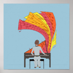 Nöjet att spela piano poster
