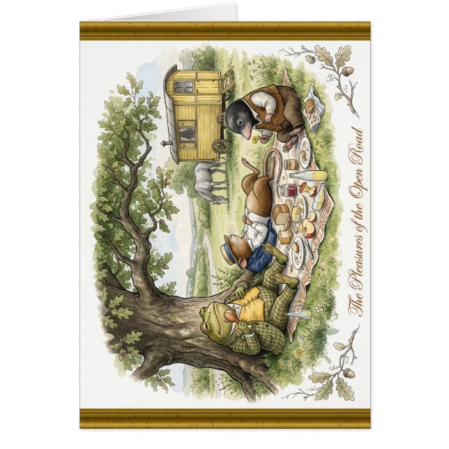 Nöjet med den öppna vägen Wind in the Willows Hälsningskort (Framsidan)