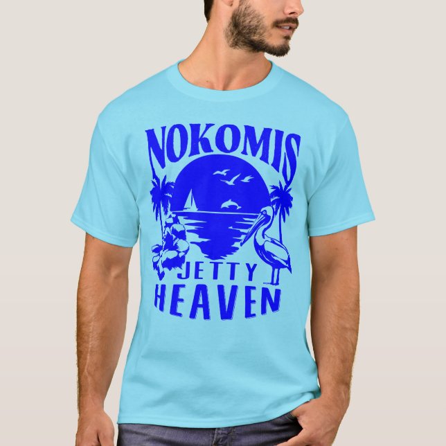 Nokomis Beach Florida - Jetty Heaven T Shirt (Framsida)
