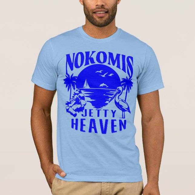 Nokomis Beach Florida - Jetty Heaven T Shirt (Framsida)