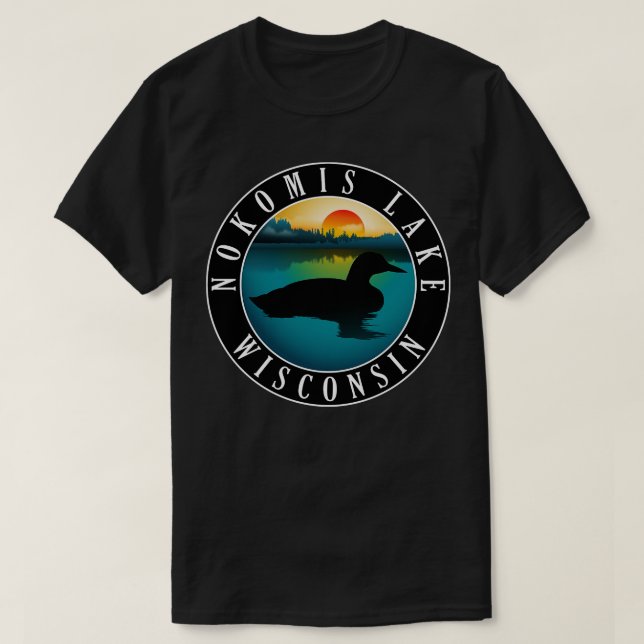 Nokomis Sjö Wisconsin Loon T Shirt (Design framsida)