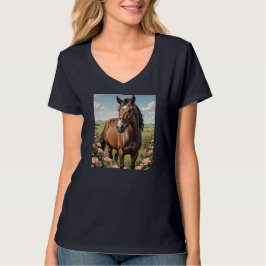Nokota Horse Surroded by Prairie Ro T Shirt