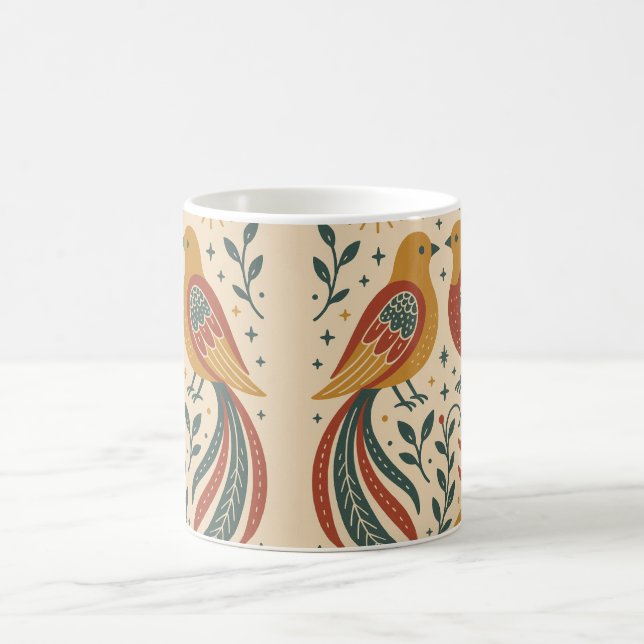 Nokshi Katha : Fågel (Pakhi) Kaffemugg (Center)
