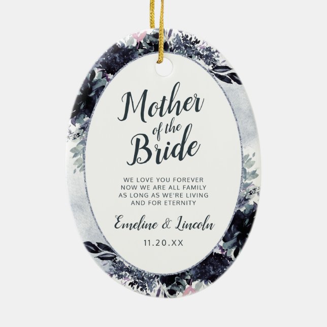 Nokval Blommigt till Budens mamma-citatet Julgransprydnad Keramik (Baksidan)