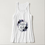 Nokvändning Blommigt Budens mamma Linne Med Racerback<br><div class="desc">Tvättfärgsöverstrykningsdesign med Blommigt med handmålade stommar,  vindrutor,  Löv,  flytande. Färgblått,  Dusty blue,  Mörk nästan Black Grått och Mauve rosas tips. Med Hand plockade Line inslag,  ,  Chic,  Typsnitt och Elegant Blommigt,  andedräkt - Budens mamma Shirt! ~ Kolla min butik för att se hela sviten för den här designen!</div>