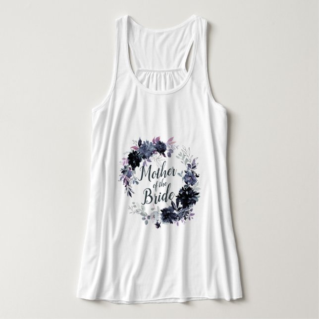 Nokvändning Blommigt Budens mamma Linne Med Racerback (Design framsida)