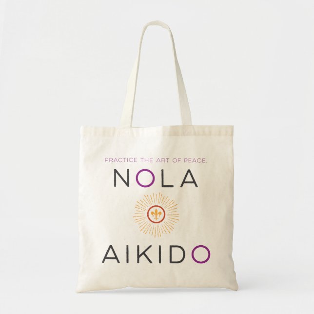 NOLA Aikido Tote Bag - Lila och Orange Tygkasse (Framsidan)