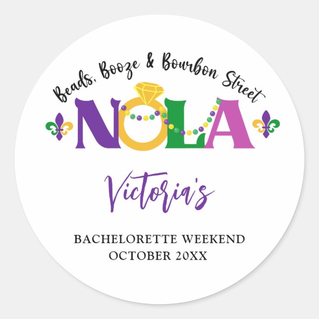 NOLA BACHELORETTE HELG RUNT KLISTERMÄRKE (Framsida)