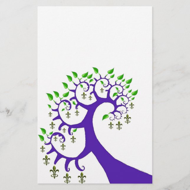 NOLA FLEUR DE LIS TRÄD BREVPAPPER (Framsida)
