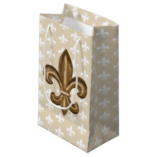 Nola guld & vit Fransk Fleur De Lis