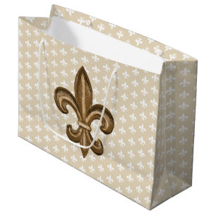 Nola guld & vit Fransk Fleur De Lis