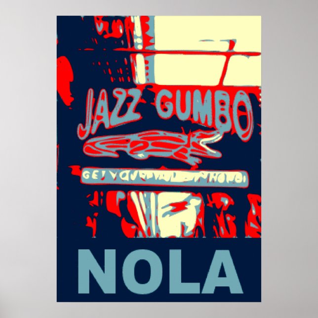 NOLA Jazz och Gumbo Poster (Framsidan)