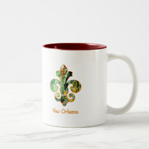 NOLA målade Fleur de lis (6) Två-Tonad Mugg