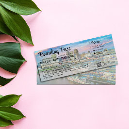 NOLA New Orleans Destinations Boarding Pass Bröllo Inbjudningar