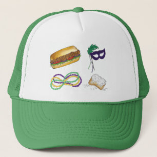 NOLA New Orleans Louisiana Mardi Gras Carnival Truckerkeps