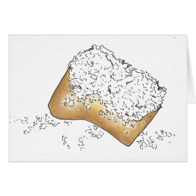 NoLA New Orleans Louisiana Sugary Beignet Pastry Hälsningskort (Framsidan Horizontal)