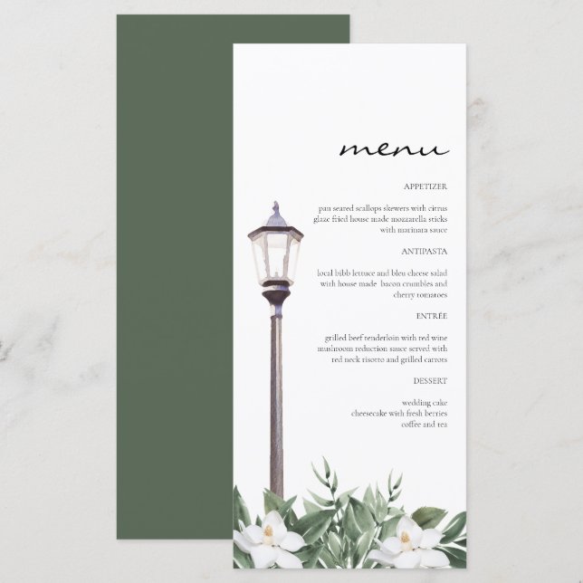 NOLA New Orleans Magnolia Bourbon Street Menu Meny (Fram/baksida)