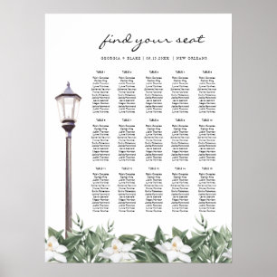 NOLA   New Orleans Magnolia Bourbon Street Seation Poster