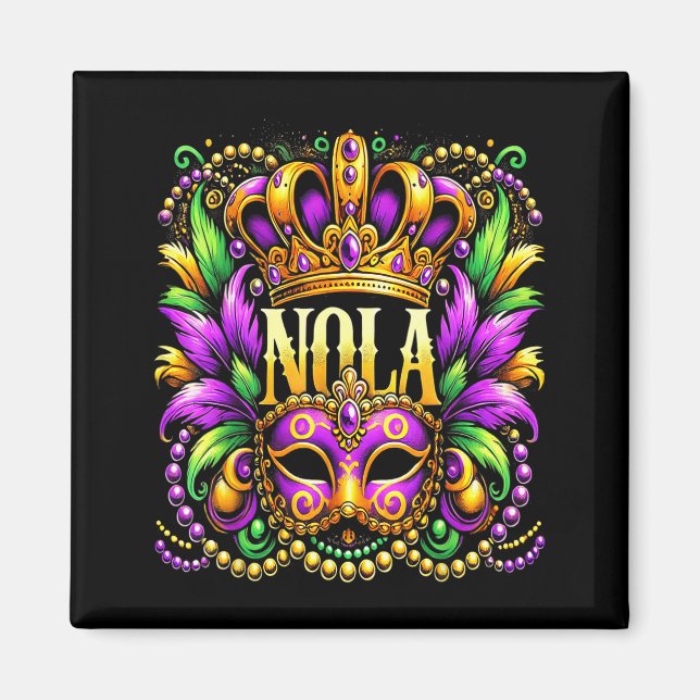 Nola New Orleans Mardi Gras 2025  Magnet (Framsidan)