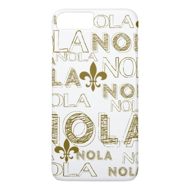 NOLA NOLA NOLA guld Fleur-de-lis Case-Mate iPhone Skal (Baksida)