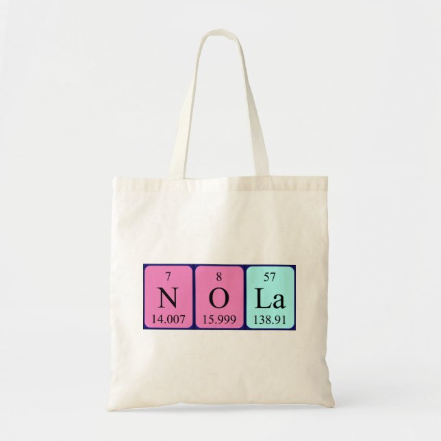 Nola periodisk bord namn-tocksäck tygkasse (Framsidan)