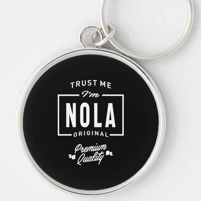Nola Personlig Namn Birthday Rund Silverfärgad Nyckelring (Framsidan)