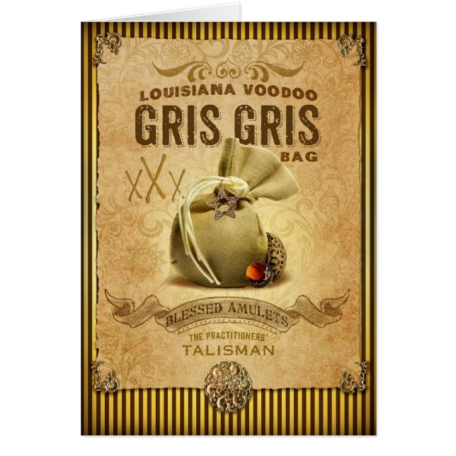 NOLA samlingsGris Gris Voodoo hänger lös Hälsningskort (Framsidan)
