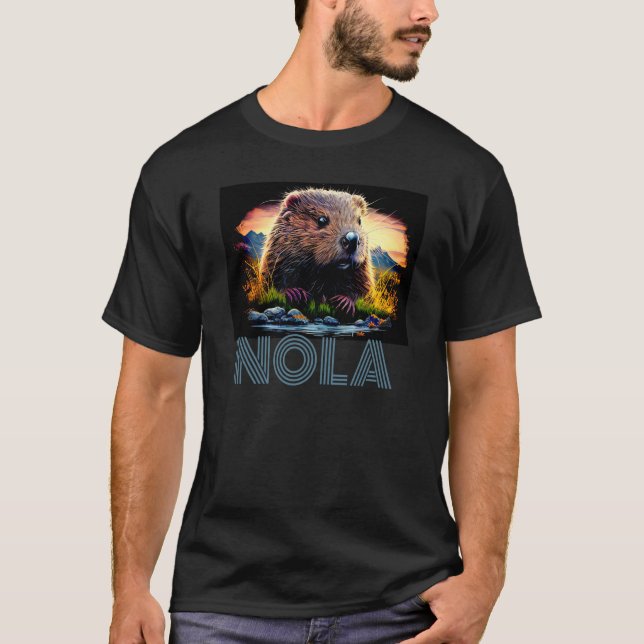 Nola Saying New Orleans Mardi Gras Nutria Rat  6 T Shirt (Framsida)