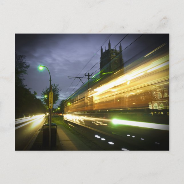 NOLA Streetcar på natten Vykort (Framsida)