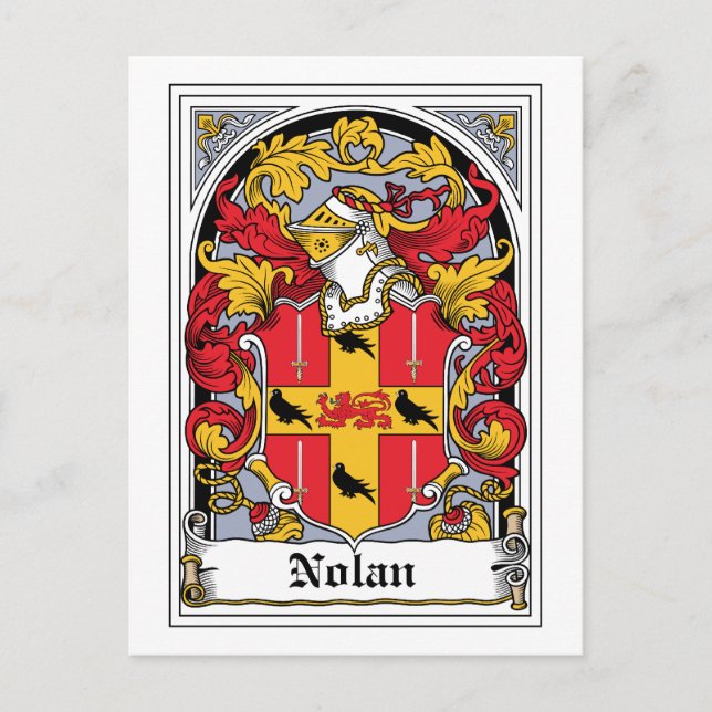 Nolan Family Crest Vykort (Framsida)